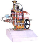 Single Cylinder Four Stroke Petrol Engine, Sectioned
